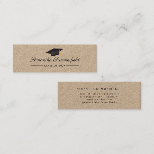 Modern Graduation 2026 Script Calling Card (Front/Back)