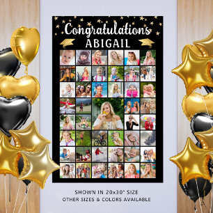 Modern Graduation 45 Photo Collage Custom Colour Poster