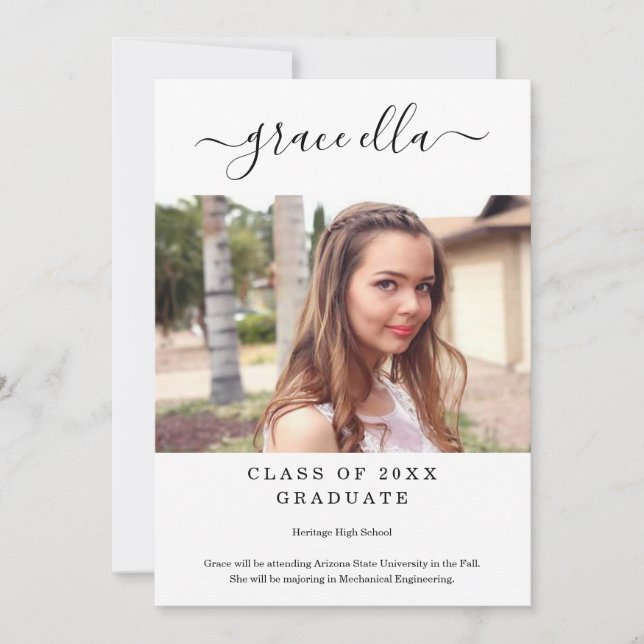 Modern Graduation Announcement (Front)
