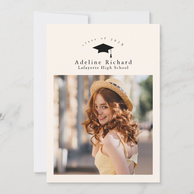 Modern Graduation Announcement Invitation (Front)