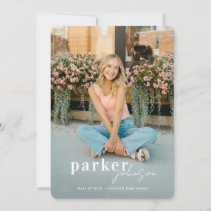 Modern Graduation Announcement Photo Card