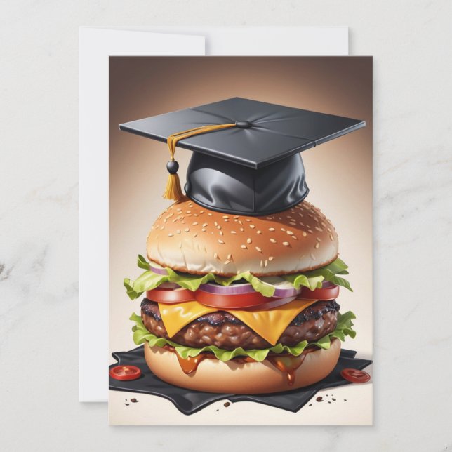 modern graduation bbq invitations (Front)