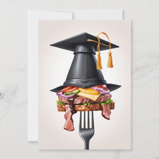 modern graduation bbq invitations (Front)