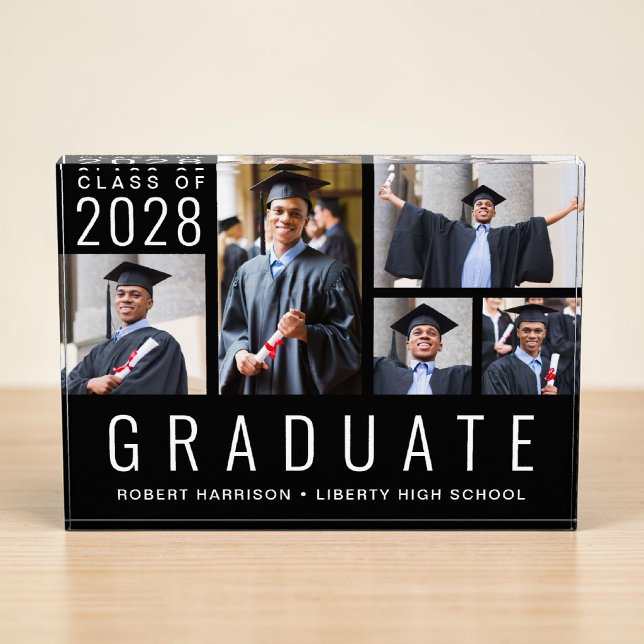 Modern Graduation Black Photo Block (Modern Graduation Black Photo Block)