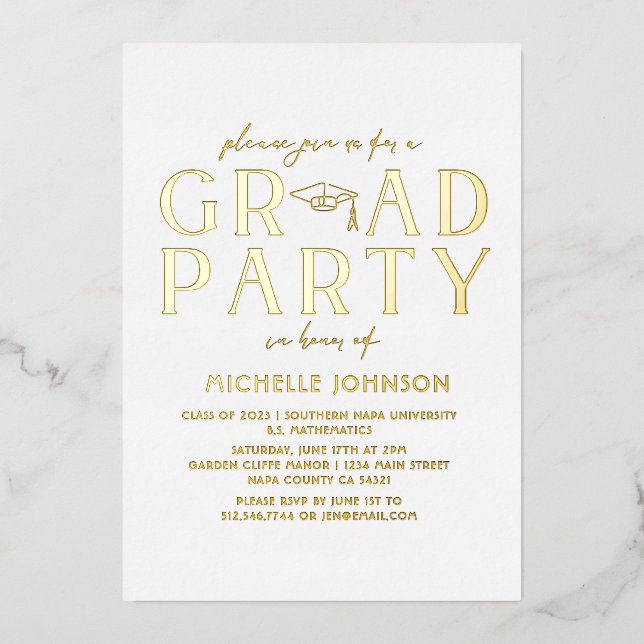 Modern Graduation Black Script Typography | Photo (Front)