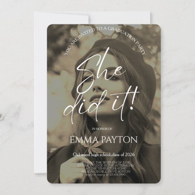 Modern Graduation Celebration  Invitation (Front)