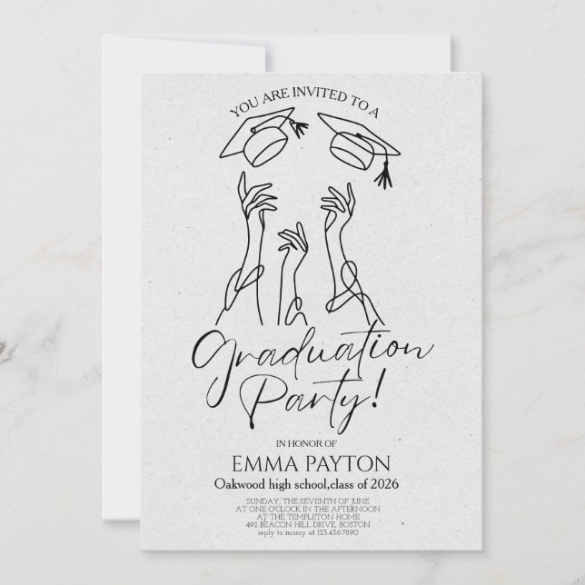 Modern Graduation Celebration  Invitation (Front)