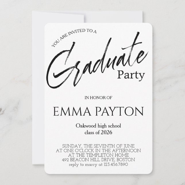 Modern Graduation Celebration  Invitation (Front)