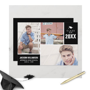 Modern Graduation Class of 20XX Photo Collage Invitation