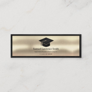 Modern Graduation Class of Name Insert Black Gold