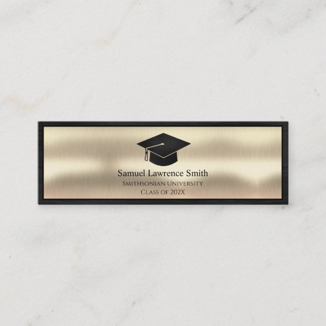 Modern Graduation Class of Name Insert Black Gold  (Front)