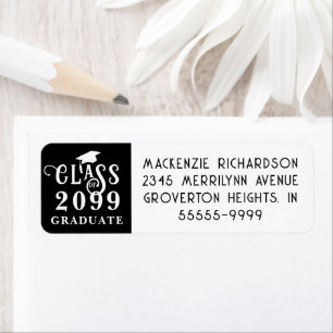 Modern Graduation Class Year Custom Colour Label