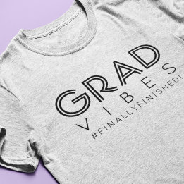Modern Graduation Grad Vibes Minimalist Custom Tri-Blend Shirt