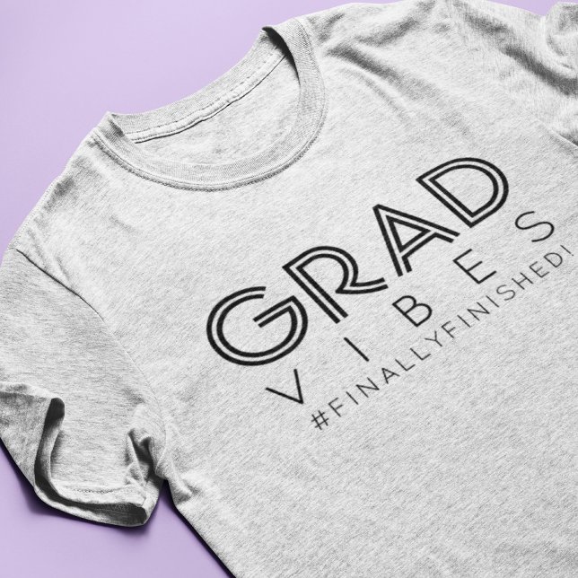 Modern Graduation Grad Vibes Minimalist Custom Tri-Blend Shirt (Creator Uploaded)