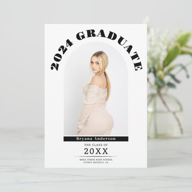 Modern Graduation Graduate Photo Announcement  (Standing Front)