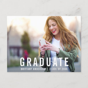 Modern Graduation Graduate Photo Party Invite