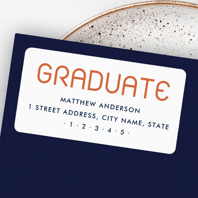 Modern graduation graduate return address label (Modern graduation graduate return address label)