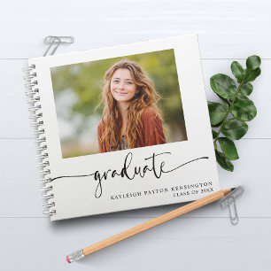 Modern Graduation Guest Book with Photo