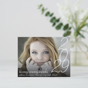 Modern Graduation   Hand Lettered Photo Thank You Postcard