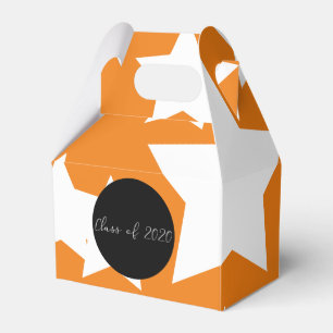 Modern Graduation Huge Star Orange White 2020 Grad Favour Box