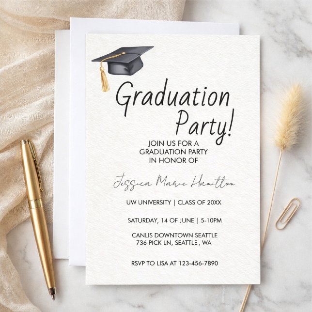 Modern Graduation Invitation Template (Creator Uploaded)