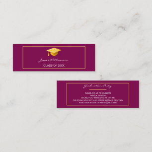 Modern Graduation Name Card Insert Gold Frame
