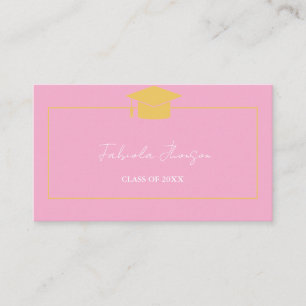 Modern Graduation Name Card Insert Gold Frame