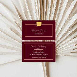Modern Graduation Name Card Insert Gold Frame