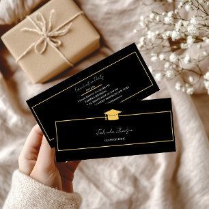 Modern Graduation Name Card Insert Gold Frame