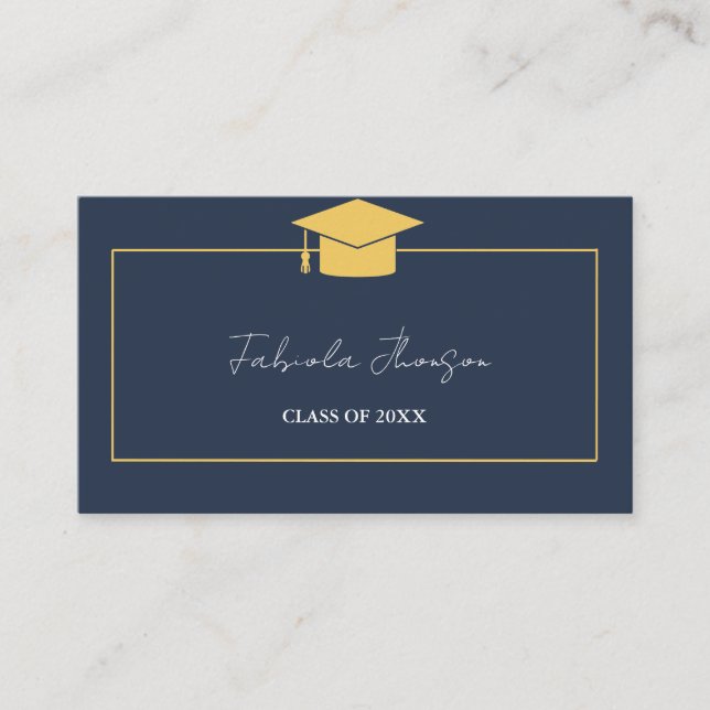 Modern Graduation Name Card Insert Gold Frame (Front)