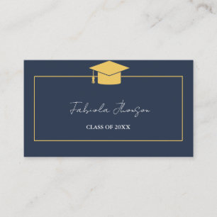 Modern Graduation Name Card Insert Gold Frame