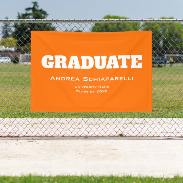 Modern Graduation Orange Outdoor Banner (Insitu)