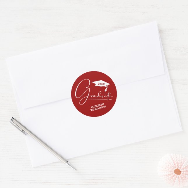 Modern Graduation Party Cardinal Red Envelope Seal (Envelope)
