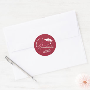Modern Graduation Party Crimson Red Envelope Seal