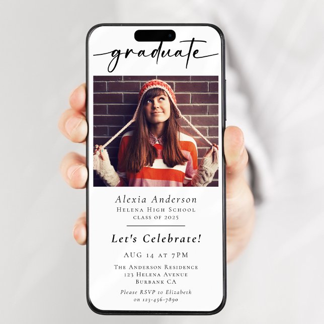 Modern Graduation Party Digital Evite Invitation (Creator Uploaded)