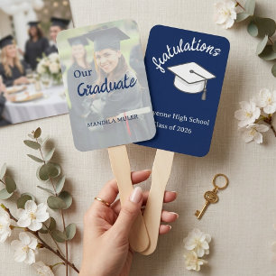 Modern Graduation Party Hand Fan - Class of 2026