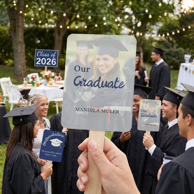 Modern Graduation Party Hand Fan - Class of 2026 (Creator Uploaded)
