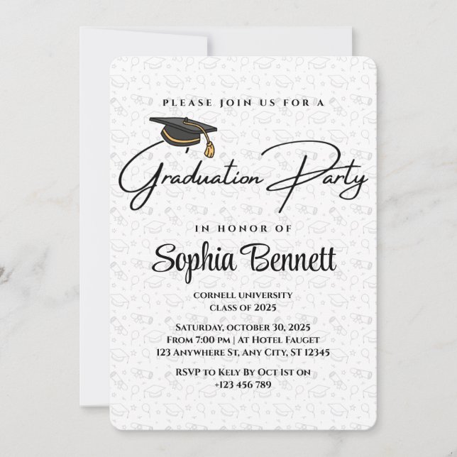 Modern Graduation Party Invitation (Front)