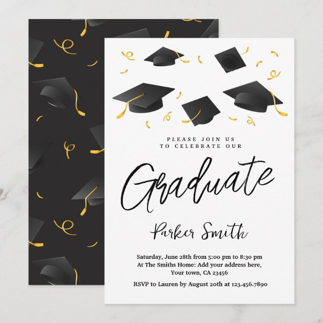 Modern Graduation Party  Invitation (Front/Back)