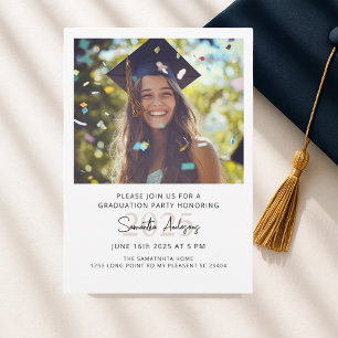 Modern Graduation Party Invitation with Photo