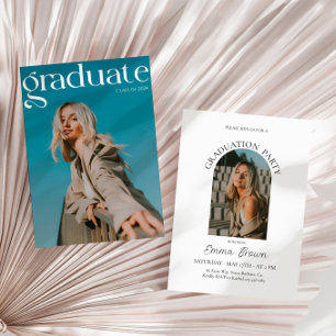 Modern Graduation Party Invite,  Photo Grad Invitation