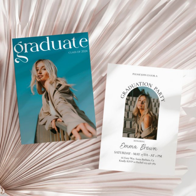 Modern Graduation Party Invite,  Photo Grad Invitation (Creator Uploaded)