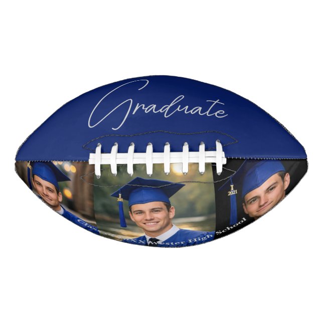 Modern Graduation Party Photo Display Football (Front)