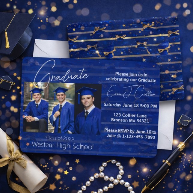 Modern Graduation Party Photo Display Invitation (Creator Uploaded)