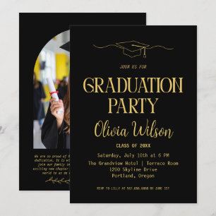 Modern Graduation Party Photo Invitation