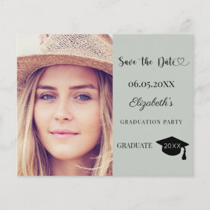 Modern Graduation Party Sage Save the Date card