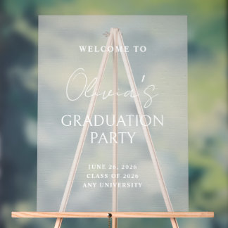 Modern graduation party welcome acrylic sign