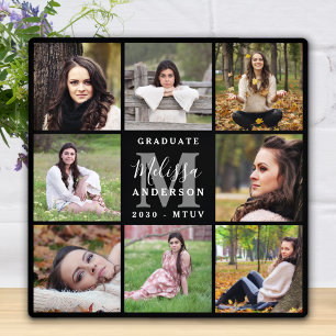 Modern Graduation Personalised 8 Photo Collage Plaque