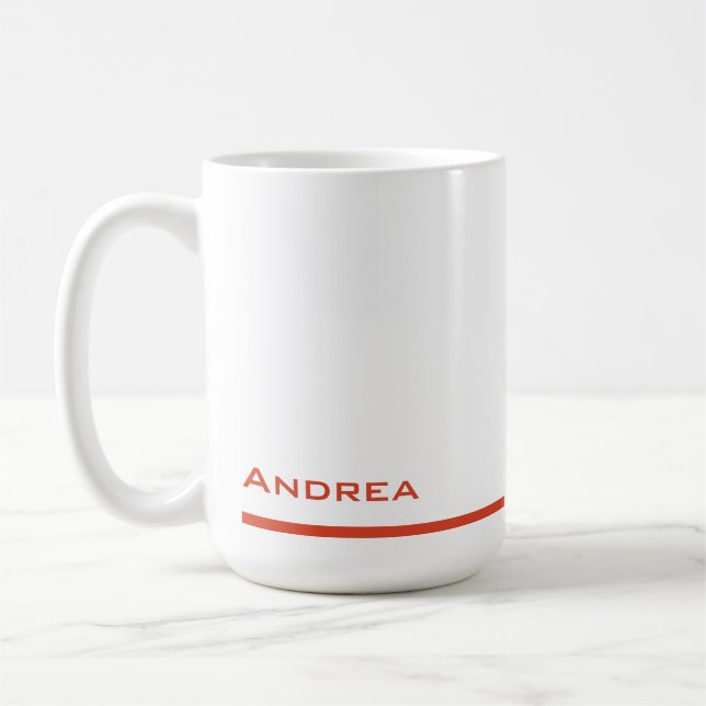Modern Graduation Personalised Red Script Coffee Mug (Left)
