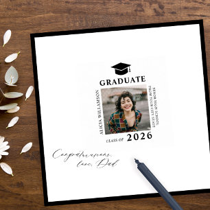 Modern graduation photo autograph guest signatures poster